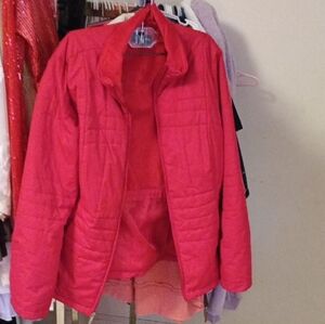 Lands' End Women's Vibrant Red Quilted Puffer Jacket
